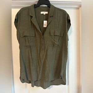 LOFT NWT Women's Dark Green Blouse